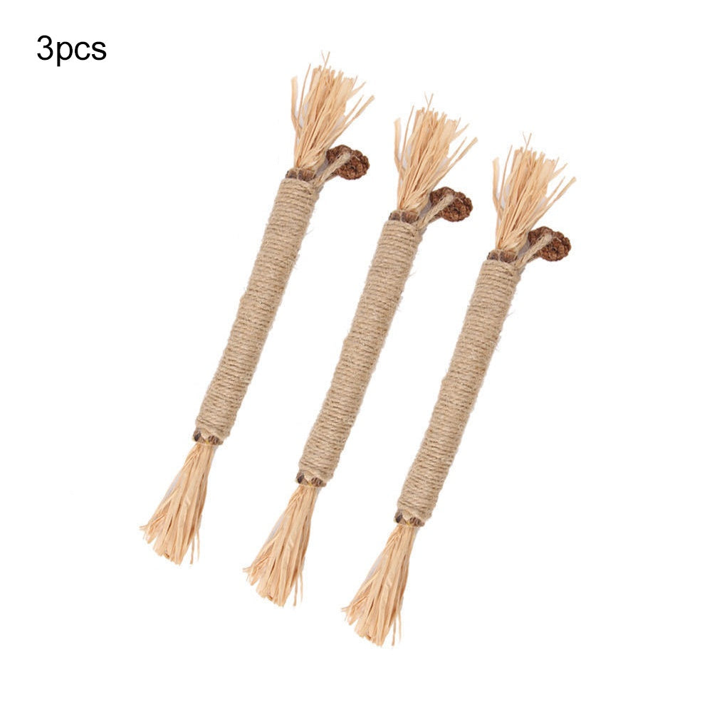3 Pack Silvervine Sticks For Cats Cat Chew Toy For Dental Care Edible Cat Chew Sticks For Teeth Cleaning Kitty Toys For Indoor Cats