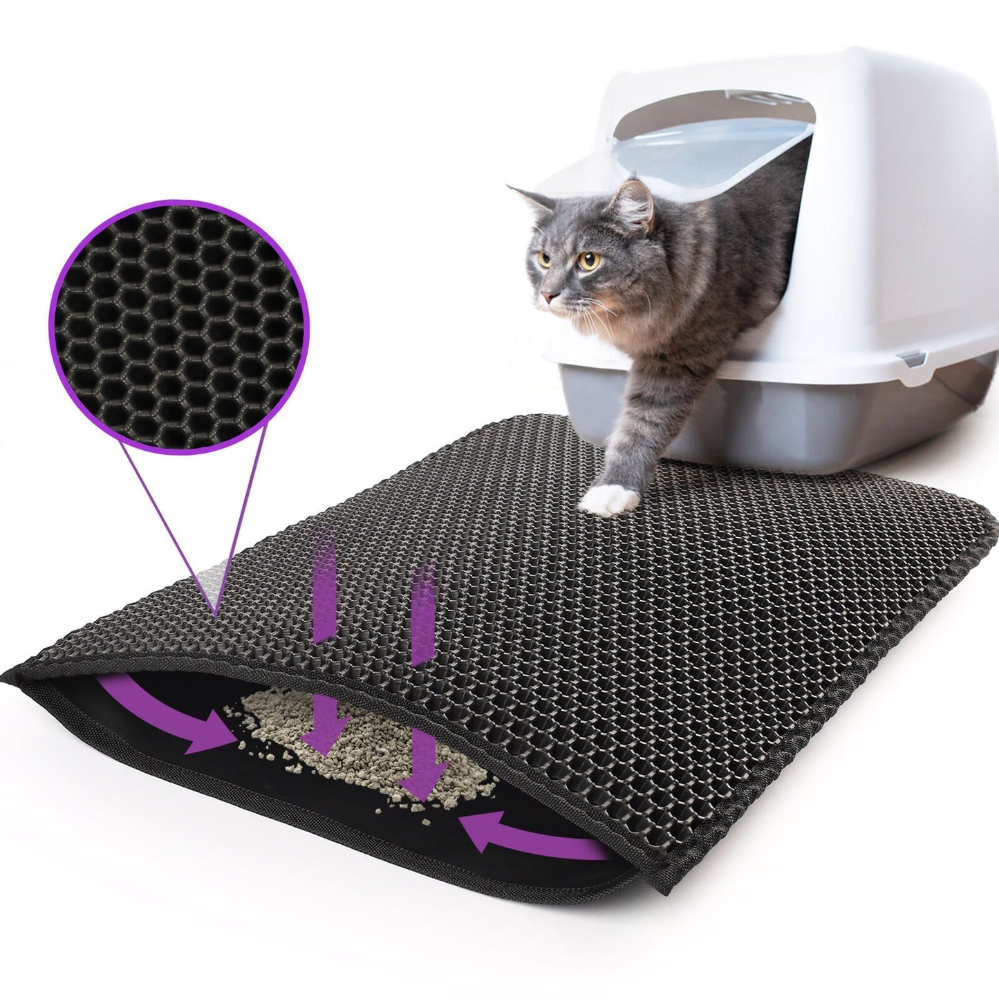 Waterproof Double Layer Cat Litter Mat and Sand Filter