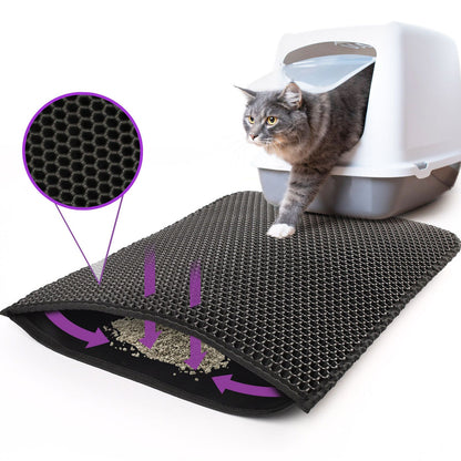 Waterproof Double Layer Cat Litter Mat and Sand Filter